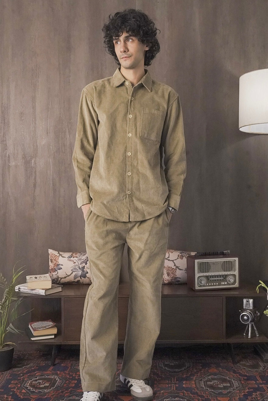 Corduroy Lemon Grass Men Shirt
