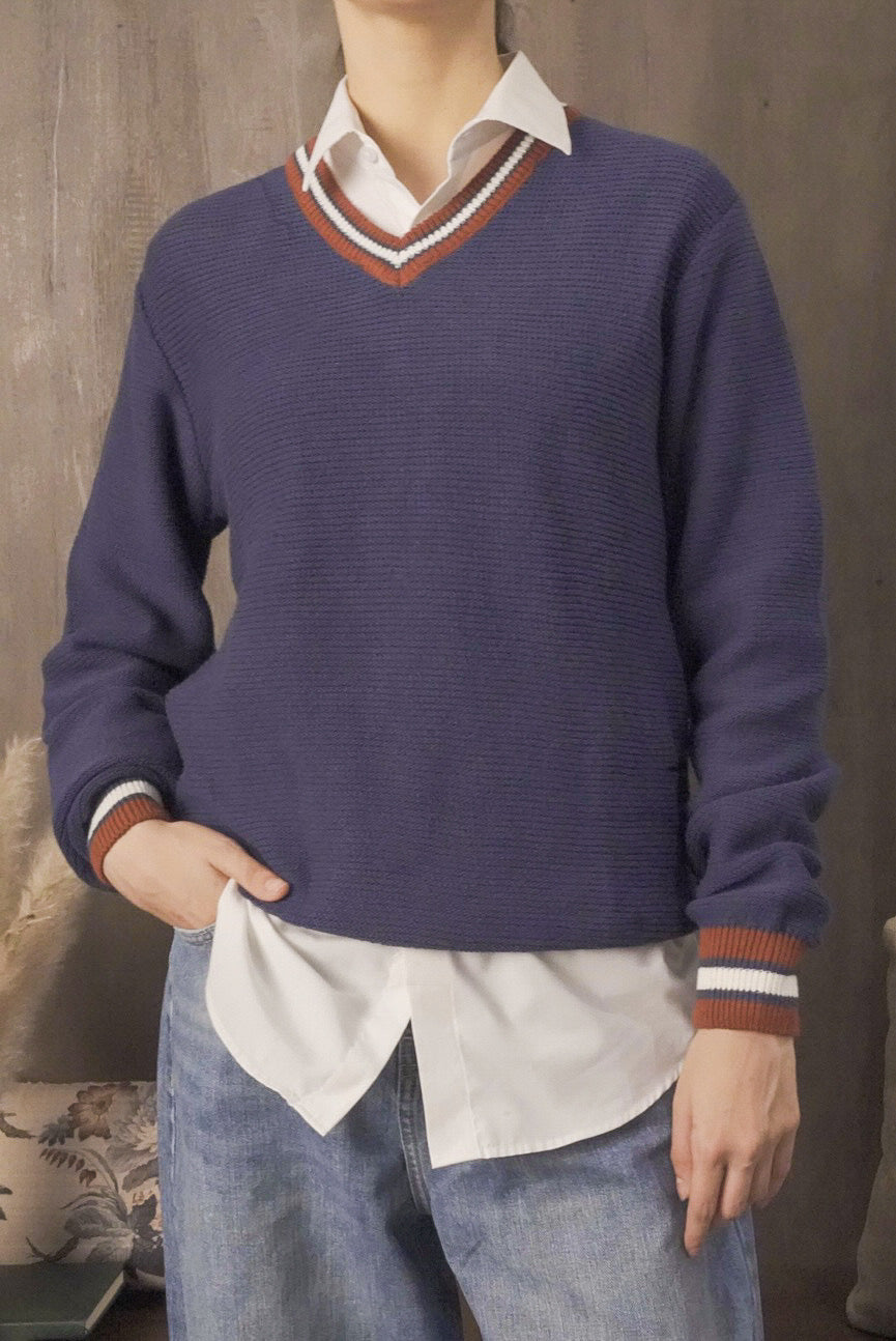 Women Navy Blue Sweater