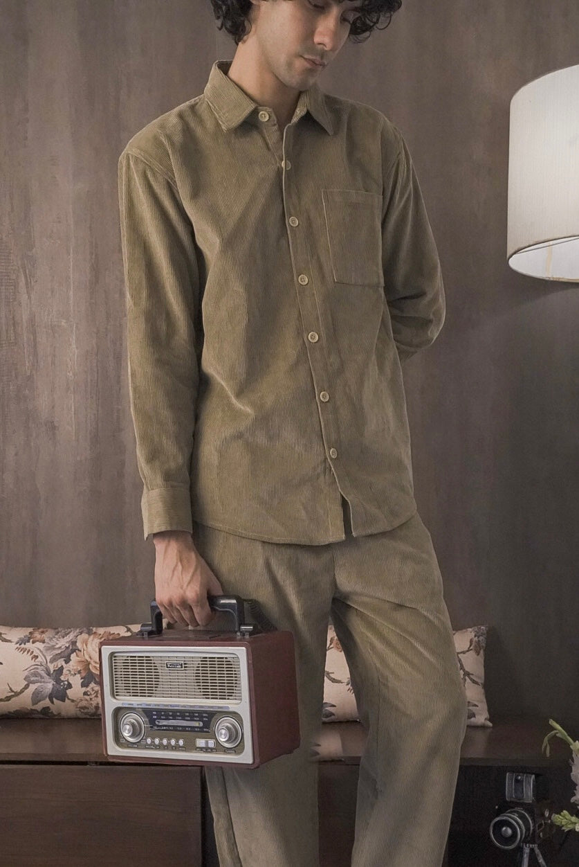 Corduroy Lemon Grass Men Shirt