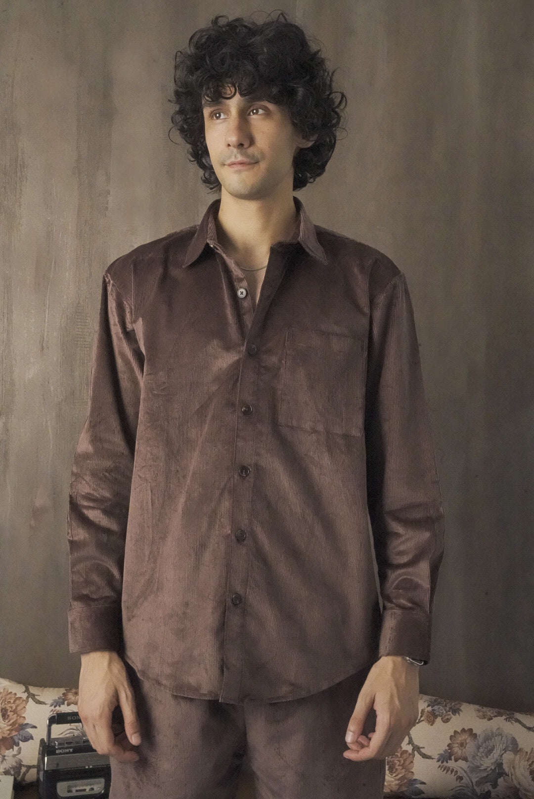 Corduroy Chocolate Brown Men Shirt