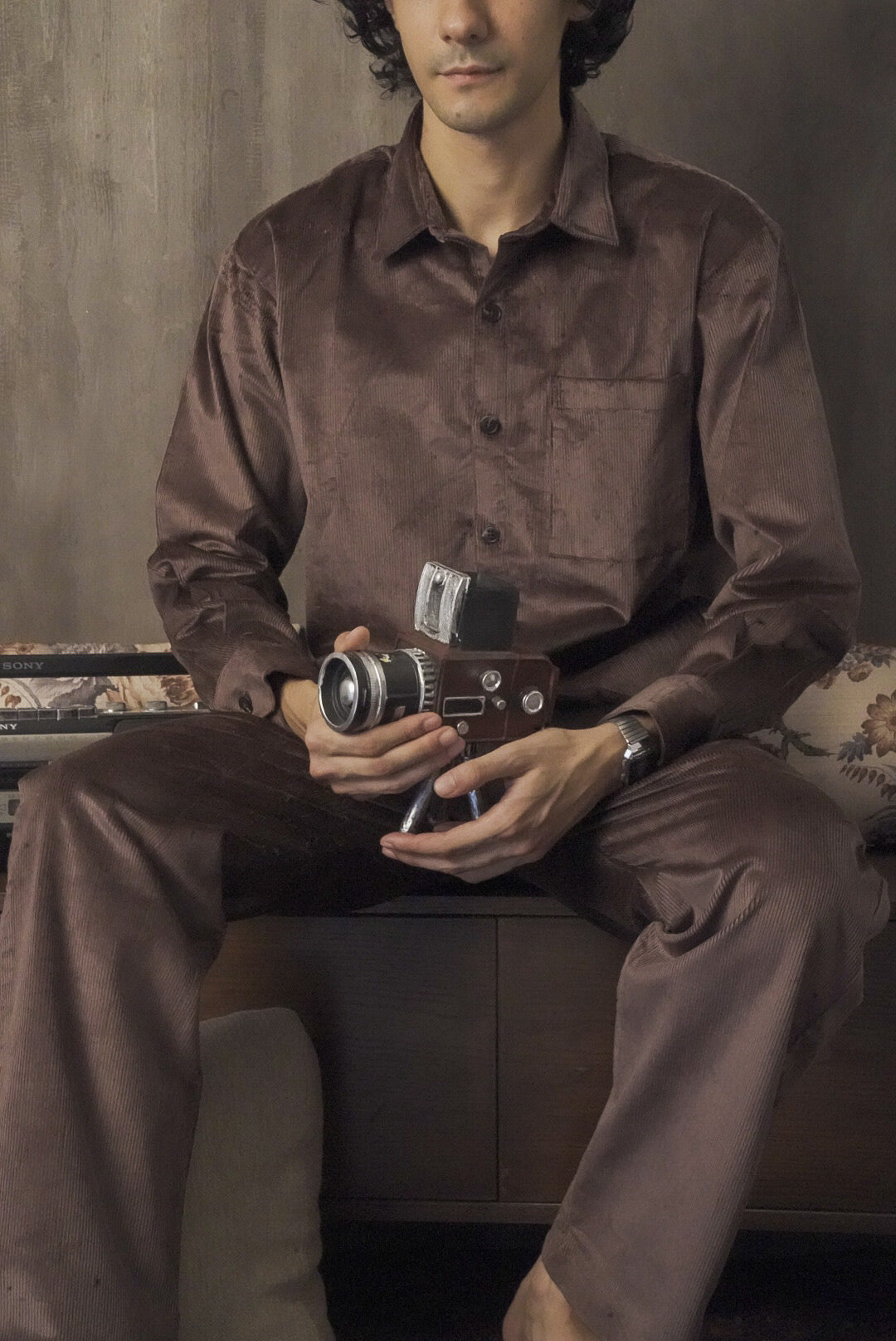 Corduroy Chocolate Brown Men Shirt