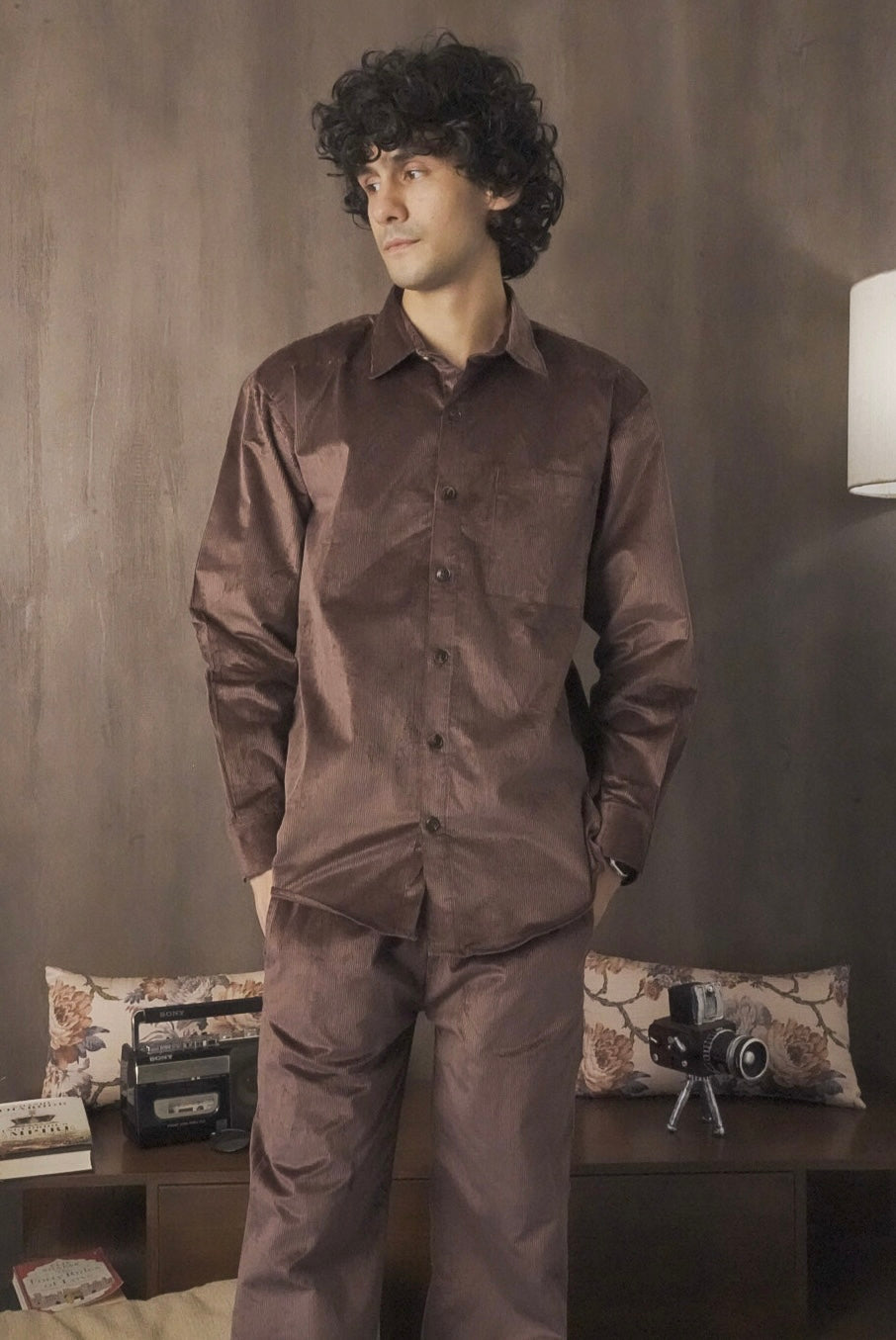 Corduroy Chocolate Brown Men Shirt