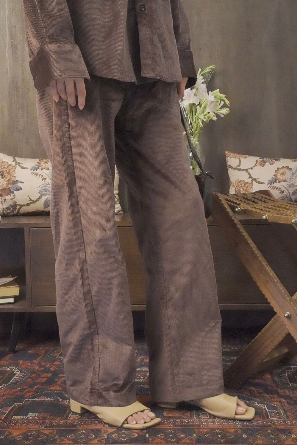 Corduroy Chocolate Brown Women Trouser