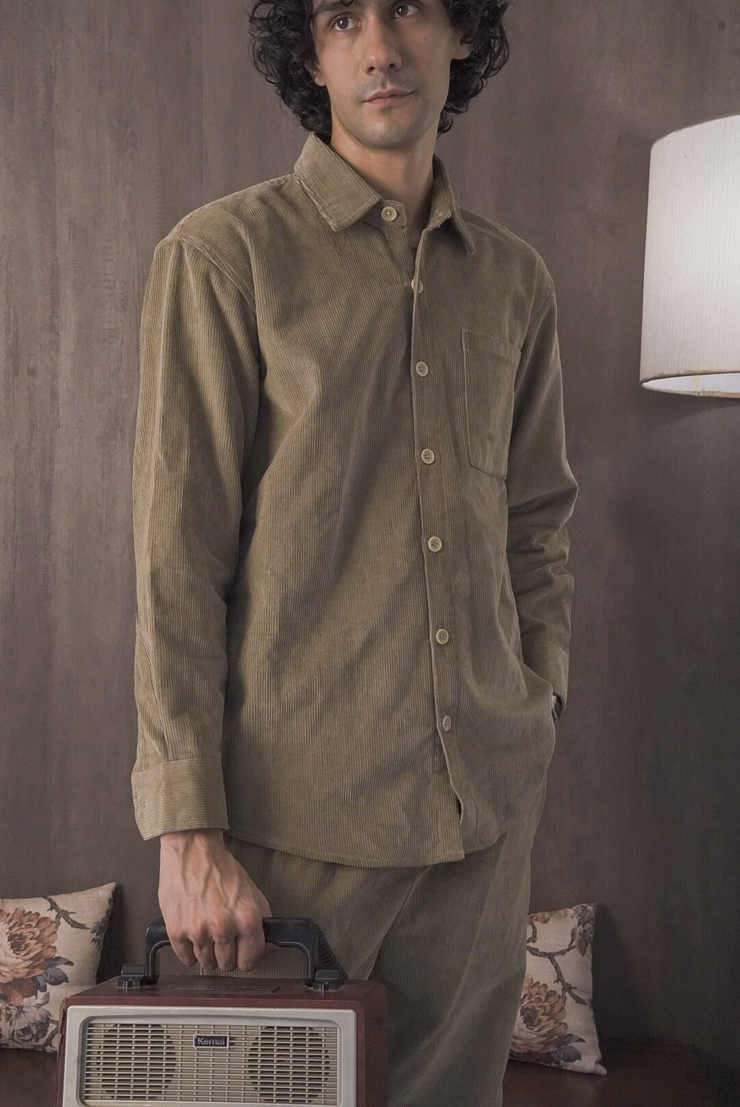 Corduroy Lemon Grass Men Shirt