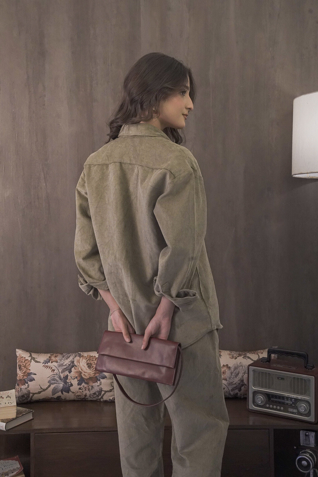 Corduroy Lemon Grass Women Shirt