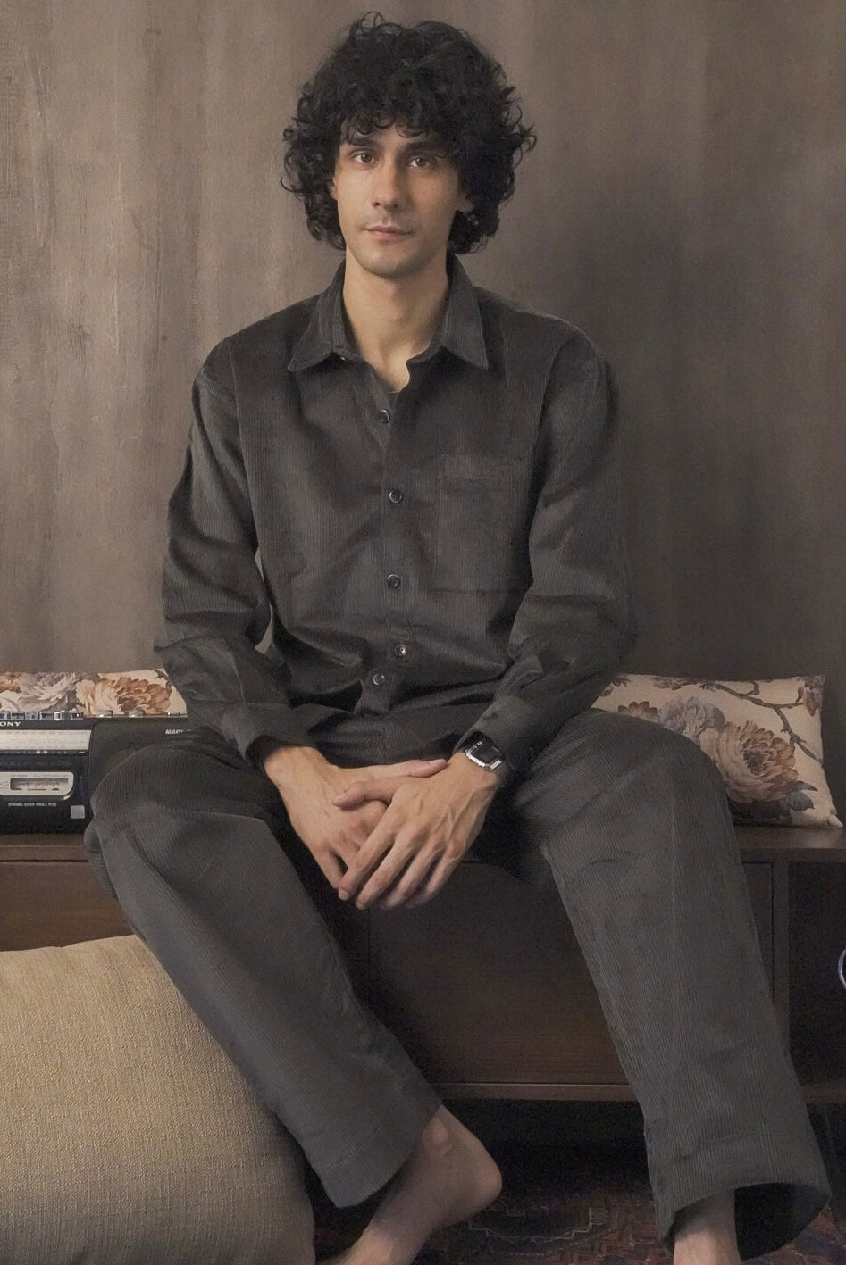 Corduroy Dark Green Men Trouser