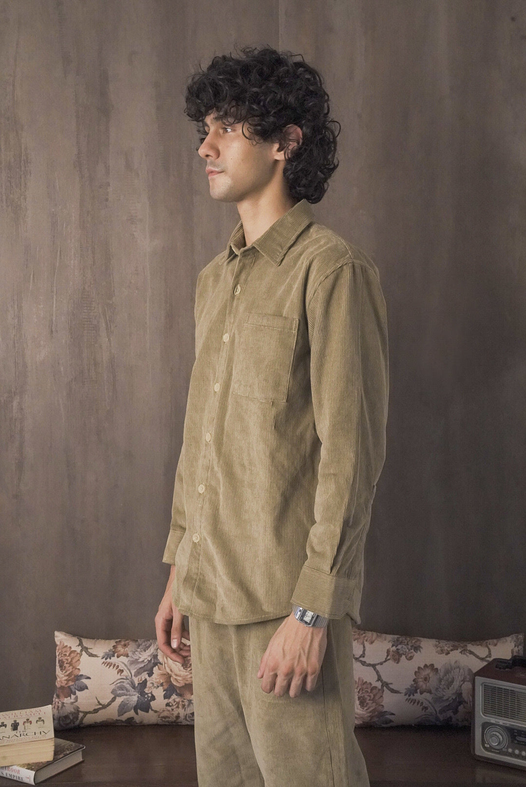 Corduroy Lemon Grass Men Shirt